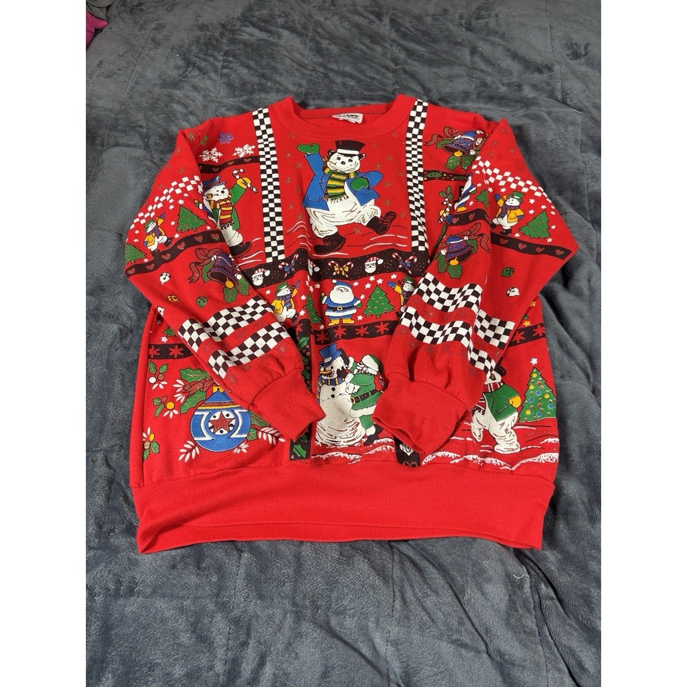 80s Christmas Nutcracker Sweatshirt Santa Clause crewneck‎ Ugly Sweater Size M